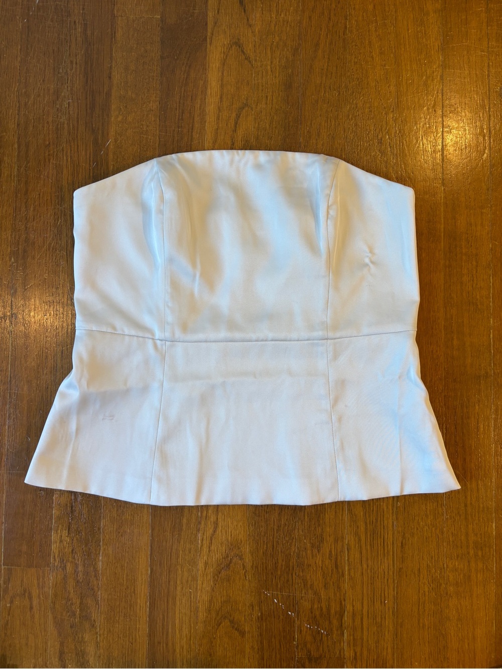 Banana Republic White Strapless Silk Bustier Top